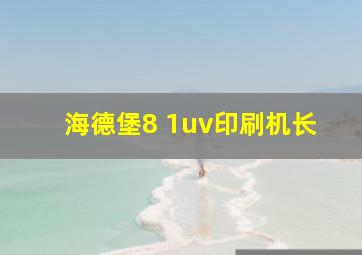 海德堡8 1uv印刷机长